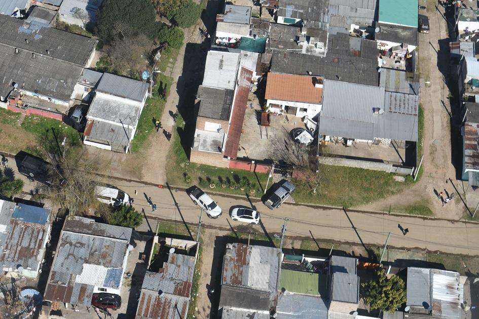 Tomas aéreas de zonas en donde se realizaron los allanamientos