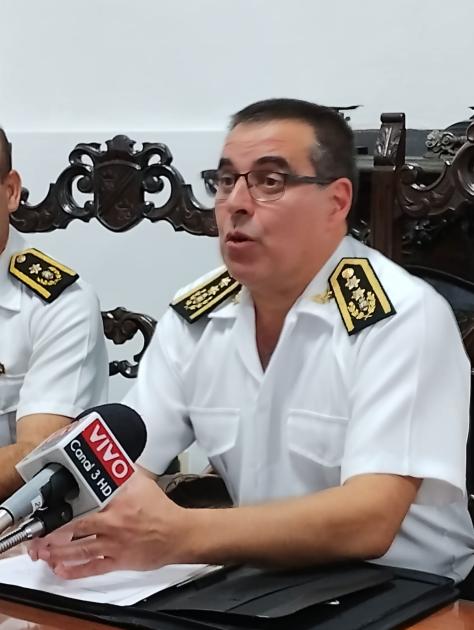 Jefe de Policía de Lavalleja Crio. Gral. R Alfredo Rodriguez Reboledo en mesa de prensa 2025 Jefe de Policía de Lavalleja Crio. Gral. R Alfredo Rodriguez Reboledo en mesa de prensa 2025