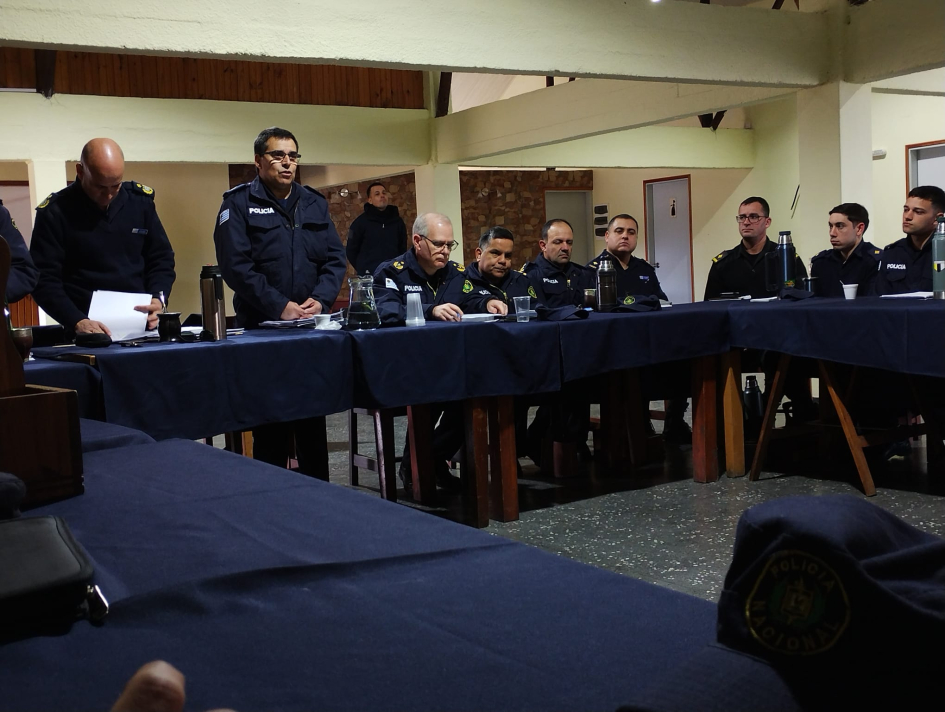 Jefe de policía de Lavalleja y su comando en reunión de trabajo 14 de agosto de 2025