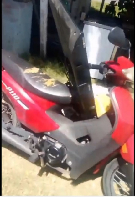 Moto hurtada y televisores incautados