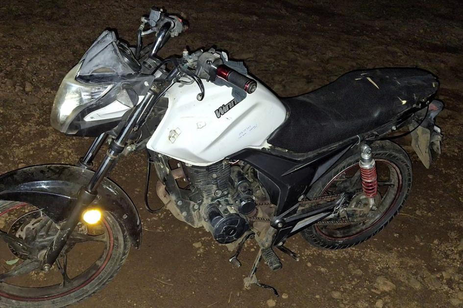 Motocicleta incautada. Motocicleta incautada.