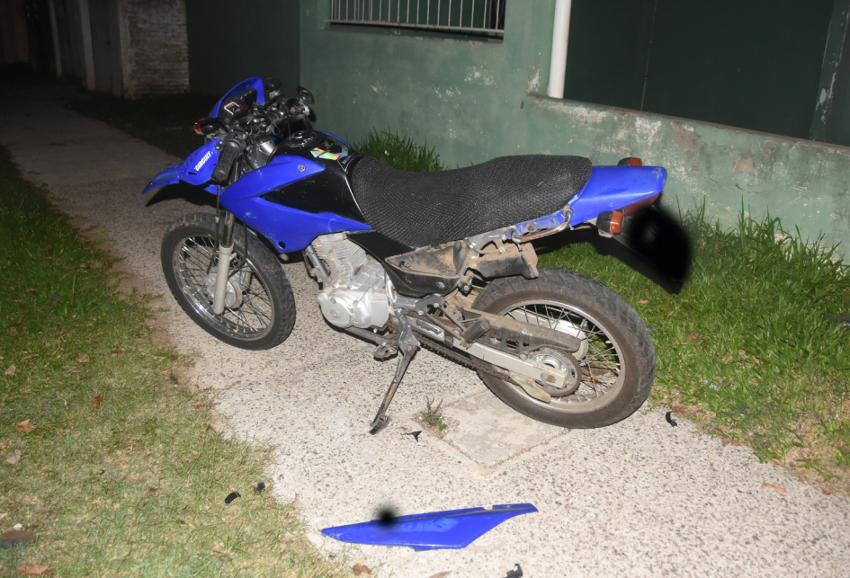 Motocicleta involucrada en el siniestro de tránsito