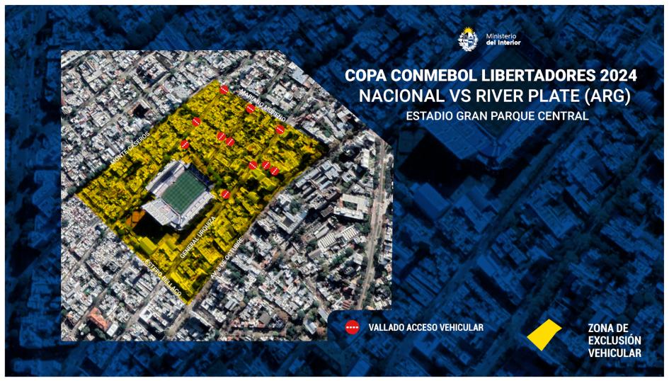 Zona de exclusión al Estadio Centenario.