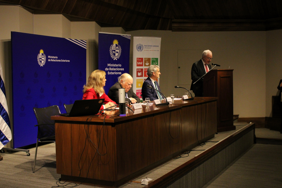 Canciller Mario Lubetkin durante su discurso Canciller Mario Lubetkin durante su discurso