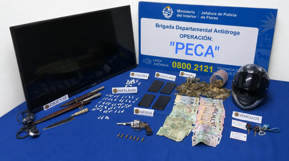 Tres "bocas" de drogas, desarticuladas en Trinidad Elementos incautados - Operación Peca