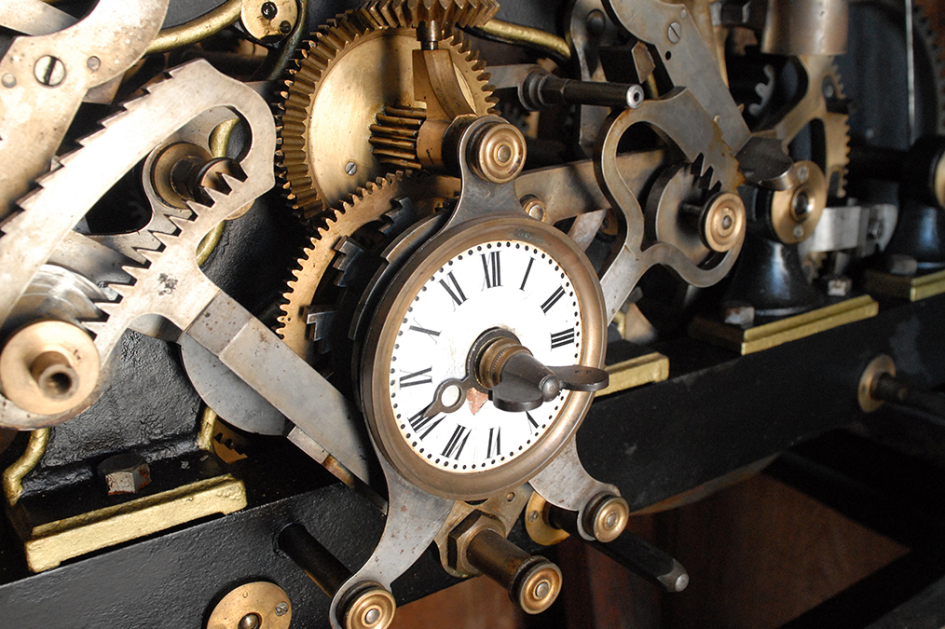 Parte del mecanismo del reloj de Jefatura