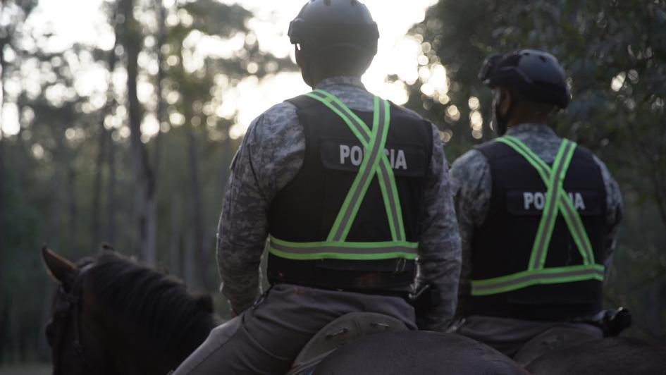 policías a caballo
