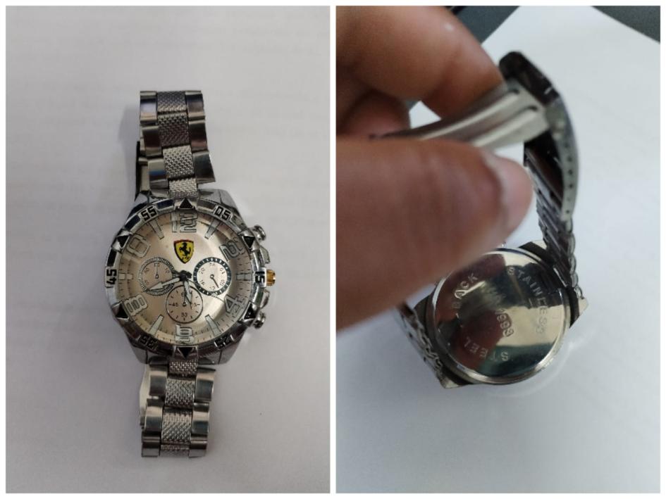Reloj de pulsera incautado reloj de pulsera, de metal