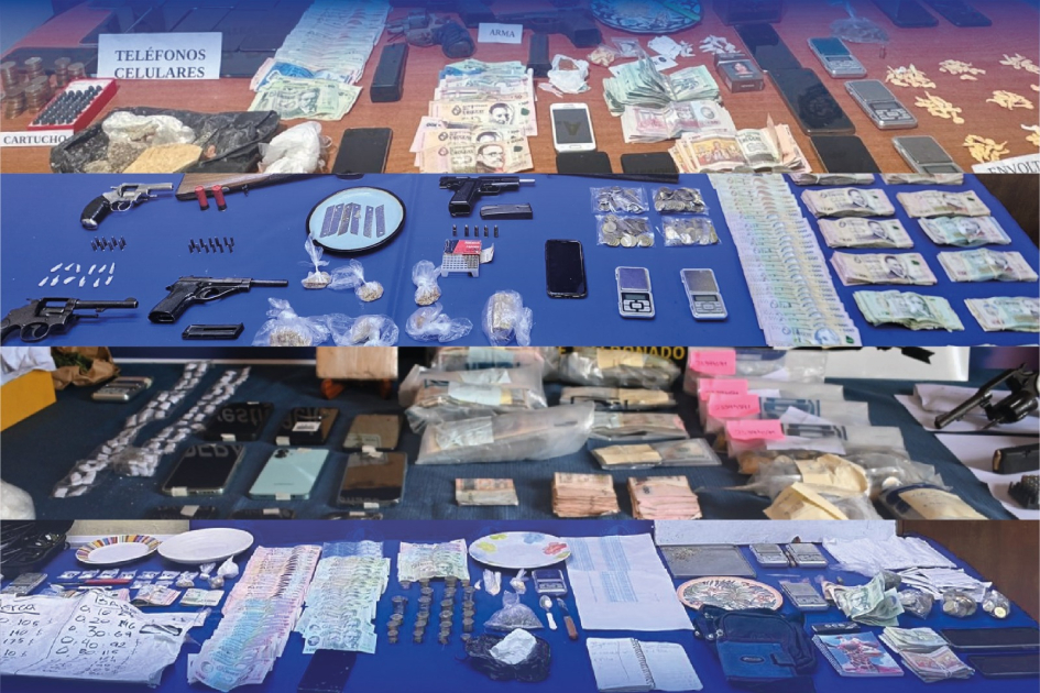 Foto con resumen de lo incautado Foto con resumen de lo incautado