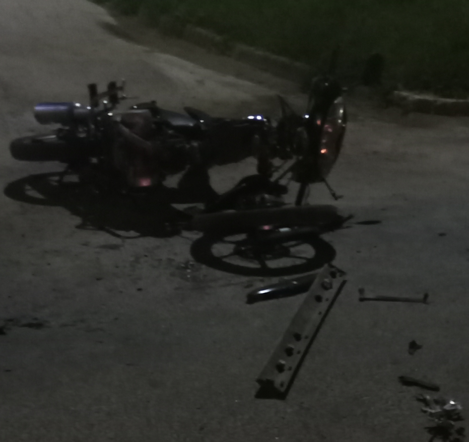 Moto intervenida por siniestro de tránsito en San José Moto intervenida por siniestro de tránsito en San José