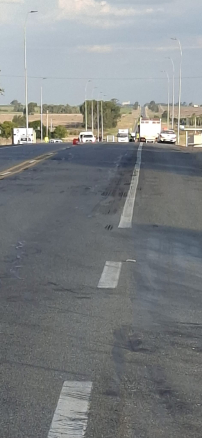 Imagen de ruta 2, en el kilometro 222, donde se realizaron los controles. Flujo vehicular.