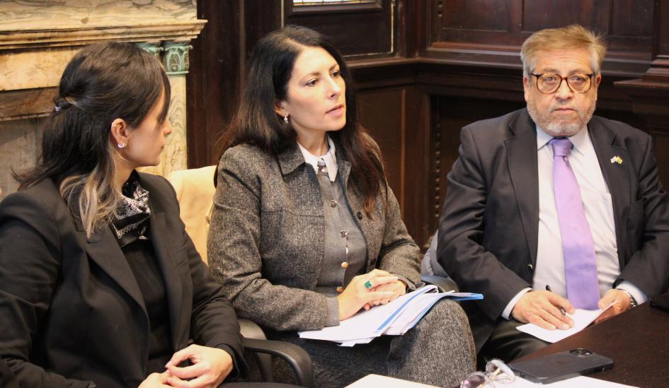 Subdirectora Nacional de Migración expone a los presentes sobre el trabajo que realiza la Dirección Subdirectora Nacional de Migración expone a los presentes sobre el trabajo que realiza la Dirección