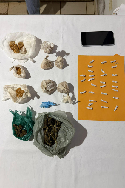 Sustancia estupefaciente incautada por la policía