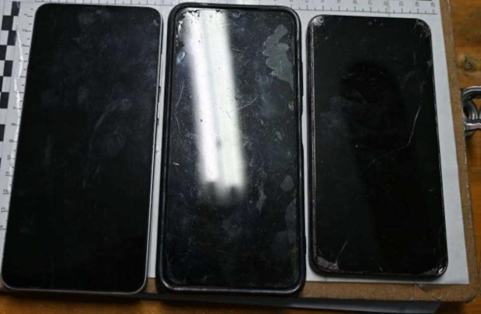Teléfonos celulares incautados. Teléfonos celulares incautados.