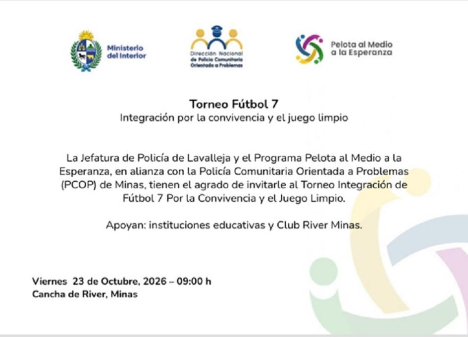 2do torneo de fúbol 7 en Minas invitacion a torneo de futbol 7 en cancha de river de futbol infantil