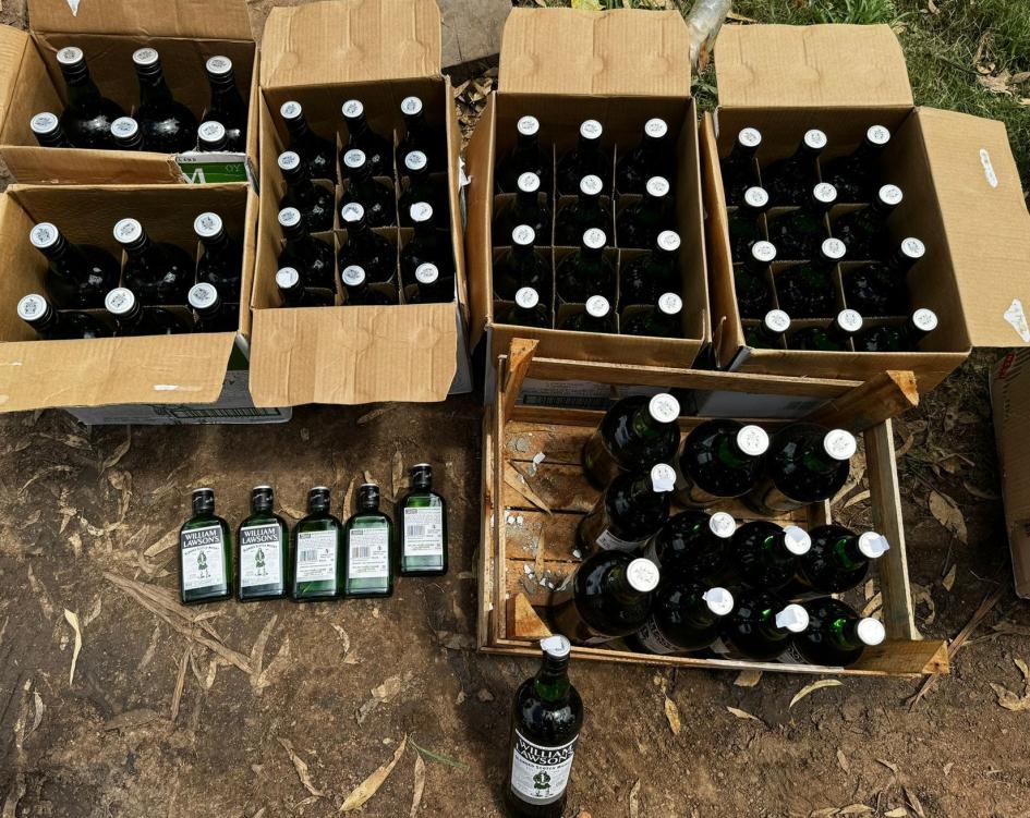 Bebida alcohólicas incautadas. Bebida alcohólicas incautadas.