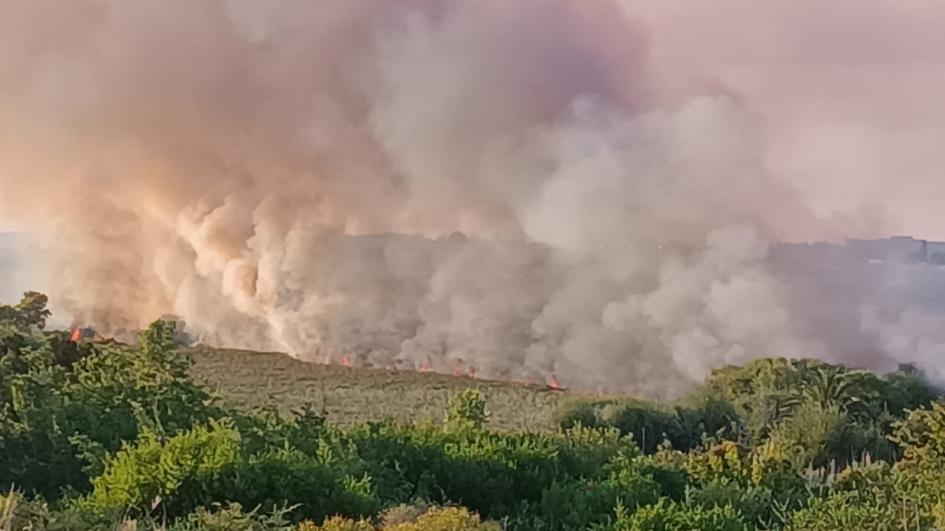 Gran concentración de humo del incendio