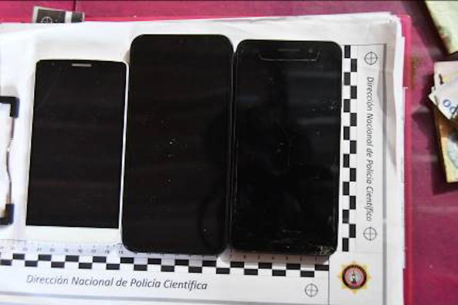 Celulares incautados. Celulares incautados.