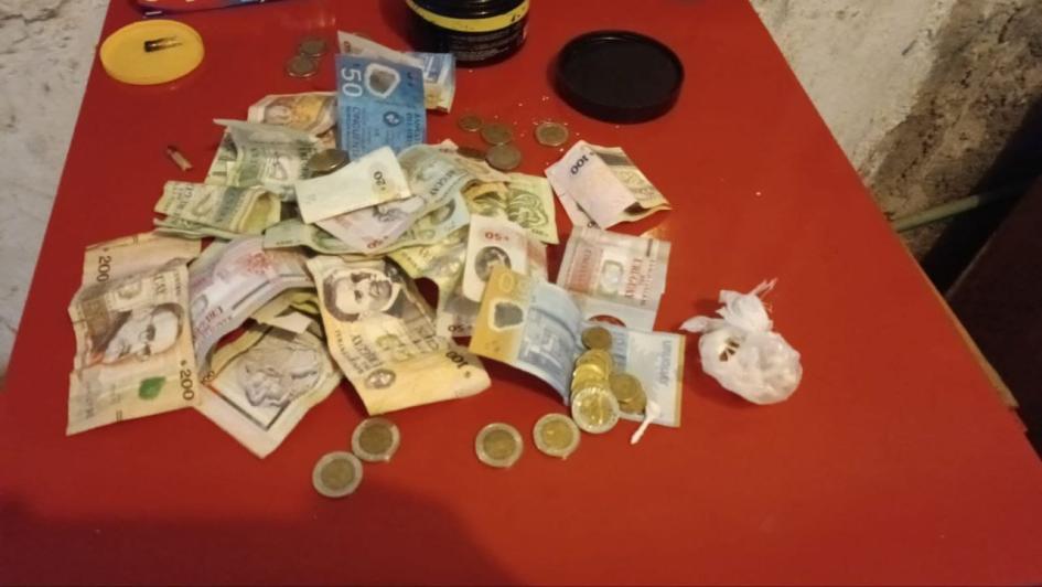 Parte del dinero incautado. Parte del dinero incautado.