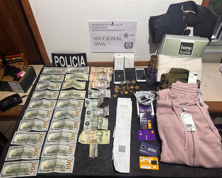 objetos incautados Una estafa que afectó a un hombre de 75 años en Canelones