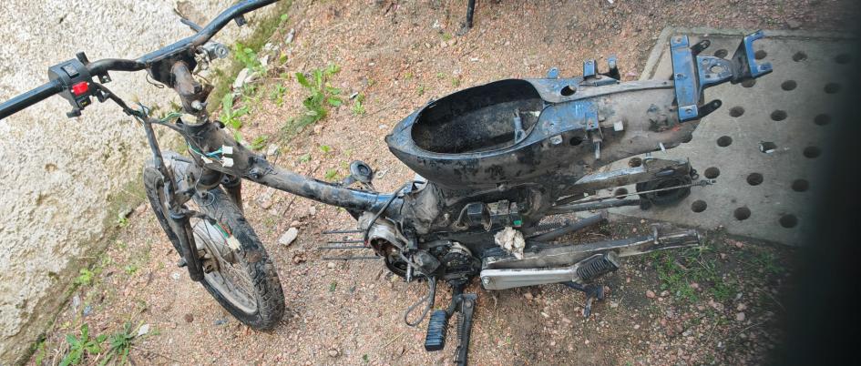 Una de las motos incautadas. Una de las motos incautadas.