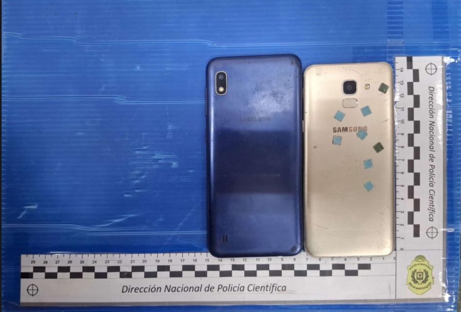 Celulares incautados.