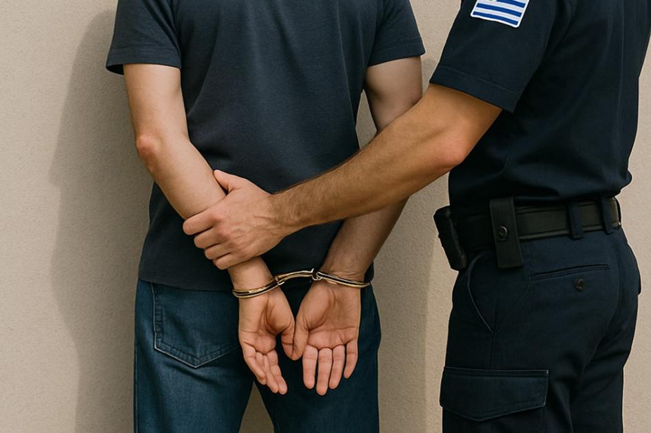 Hombre esposado por la policía. Imagen ilustrativa.