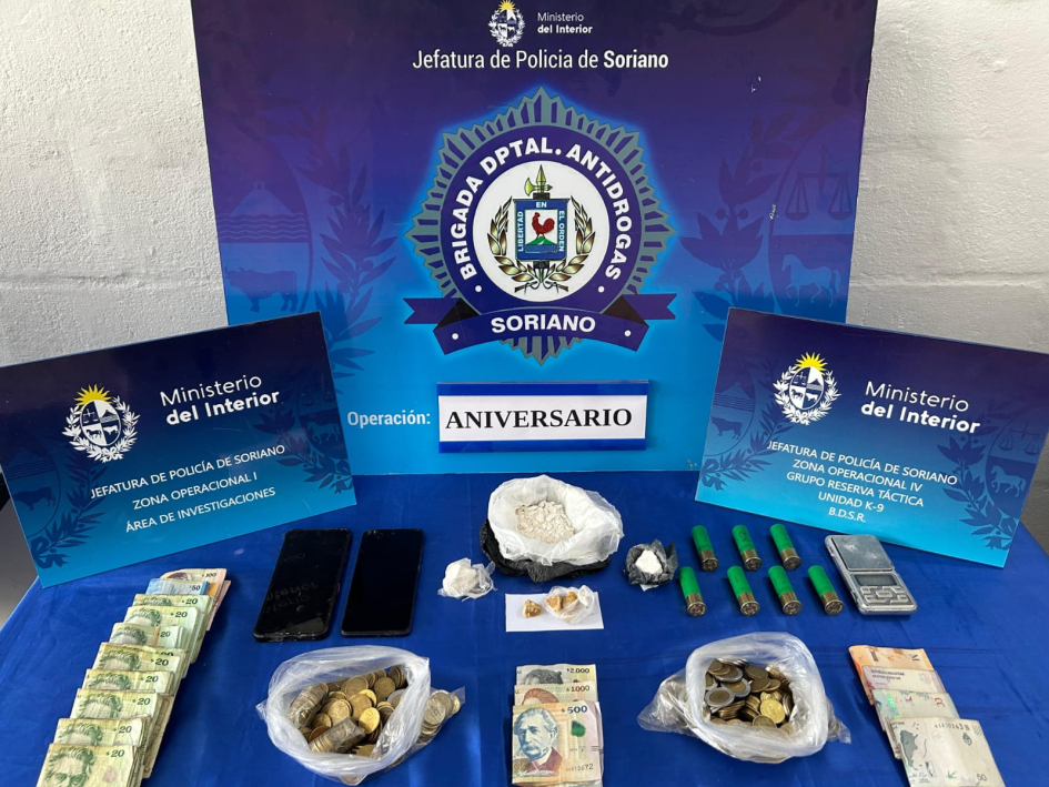 objetos incautados en el operativo