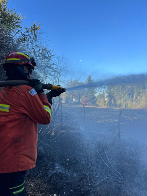 Delegación de bomberos uruguayos en Chile