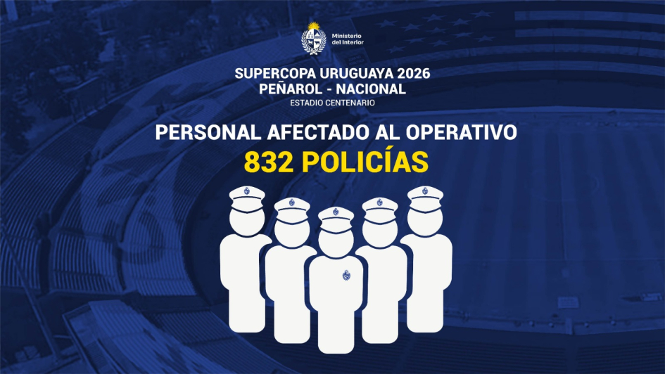Operativo de seguridad para el partido clásico por la final de la Supercopa Uruguaya 2026