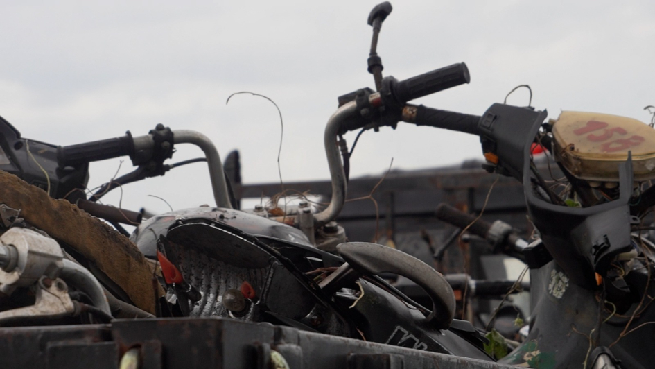 Motos transportadas a la Cooperativa para su desmantelamiento