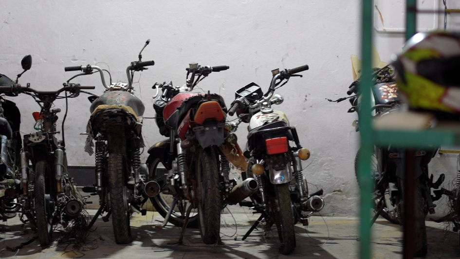 Motos transportadas a la Cooperativa para su desmantelamiento