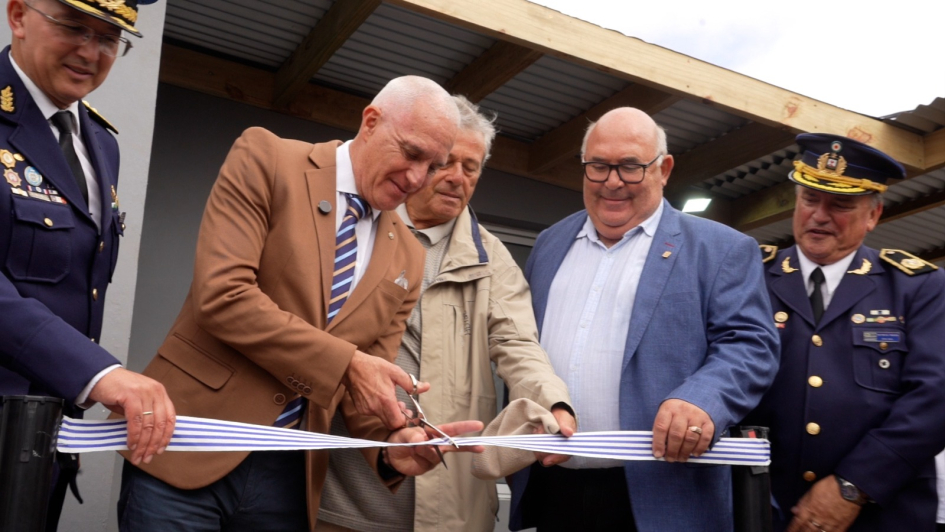 Ministro del Interior junto al Intendente de Maldonado, Director de la Policía y Jefe de Maldonado