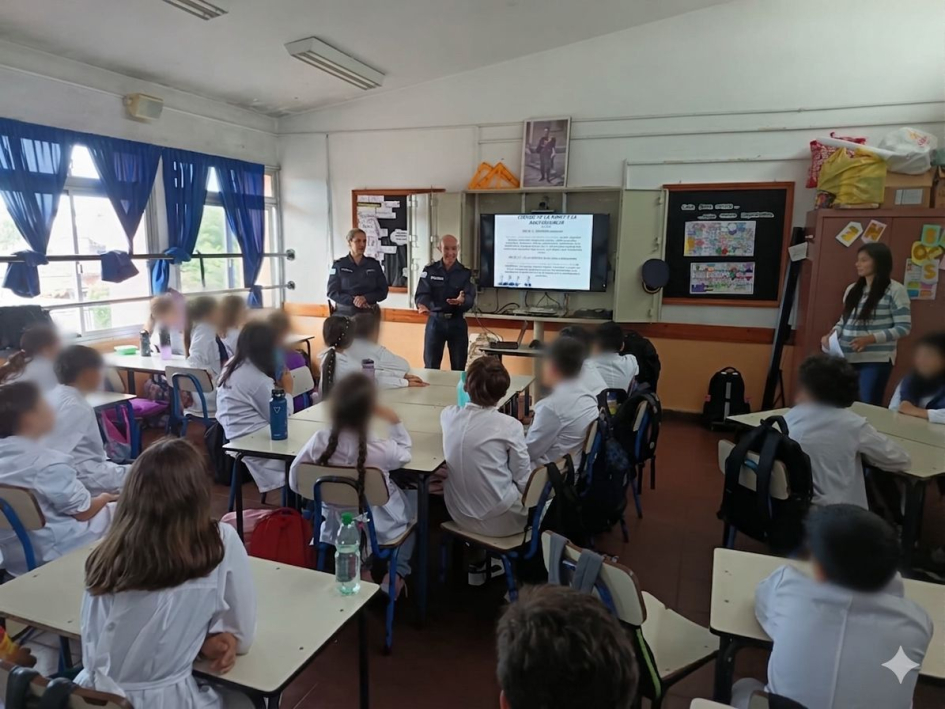 Alumnos prestando atención durante la charla