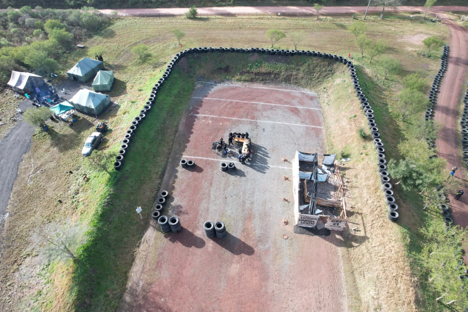 Vista aérea de las instalaciones del Polígono de Tiro Policial donde se desarrolló el 5.º Curso del 