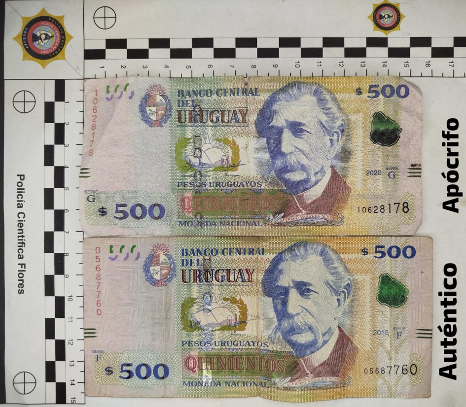 Billetes incautados de dudosa autenticidad