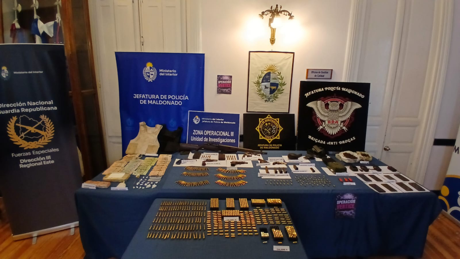 Efectos incautados en Operación Vértice