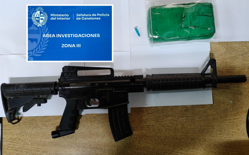 Arma y droga incautada arma y droga