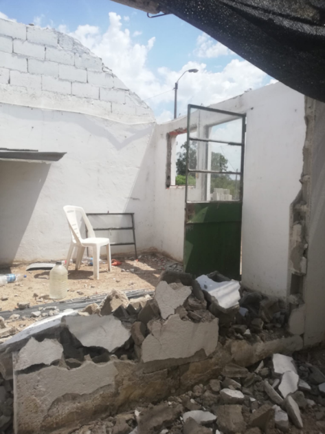 Interior del destacamento cuando estaba en reparación Interior del destacamento cuando estaba en reparación