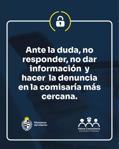 Flyer con recomendación a denunciar ante cualquier duda Flyer con recomendación a denunciar ante cualquier duda