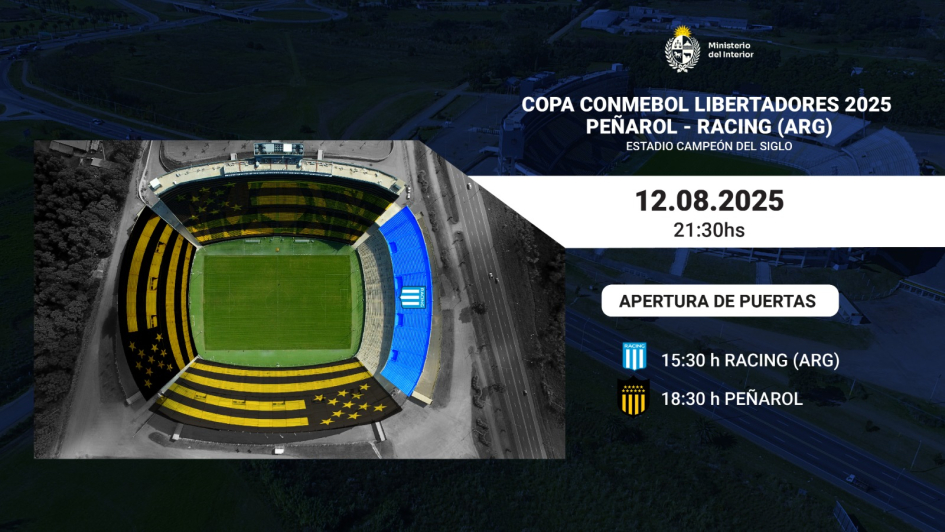 Operativo de seguridad para el partido Peñarol vs. Racing por la Copa Libertadores 