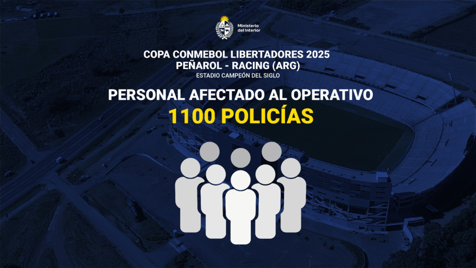 Operativo de seguridad para el partido Peñarol vs. Racing por la Copa Libertadores 