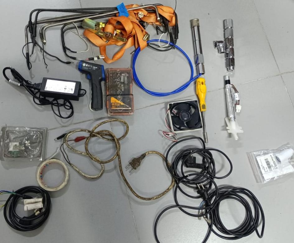 efectos hurtados incautados varias herramientas y cables incautados