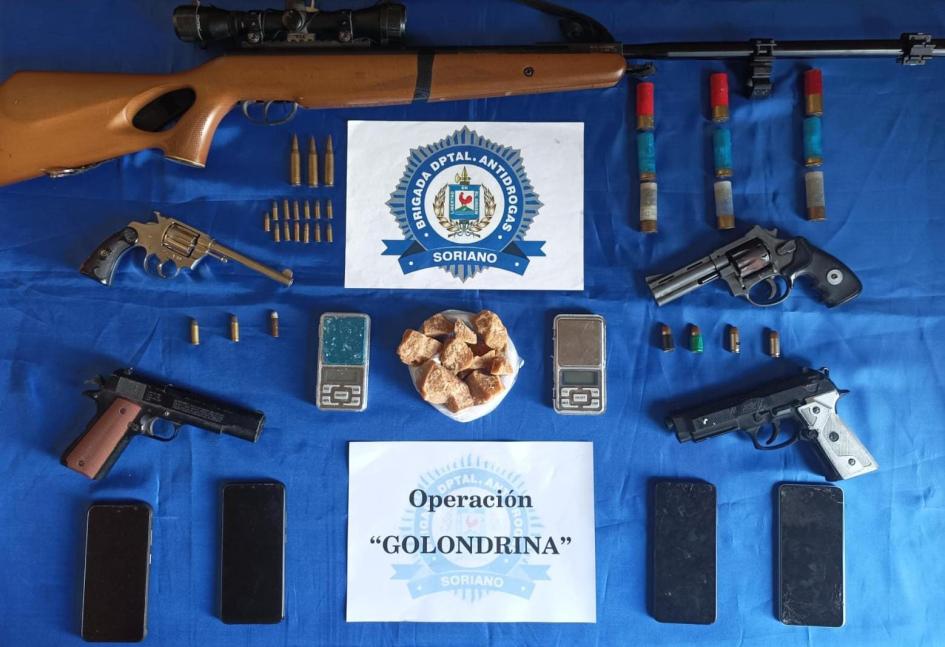 Objetos incautados Armas, celulares, proyectiles y sustancias estupefacientes incautadas