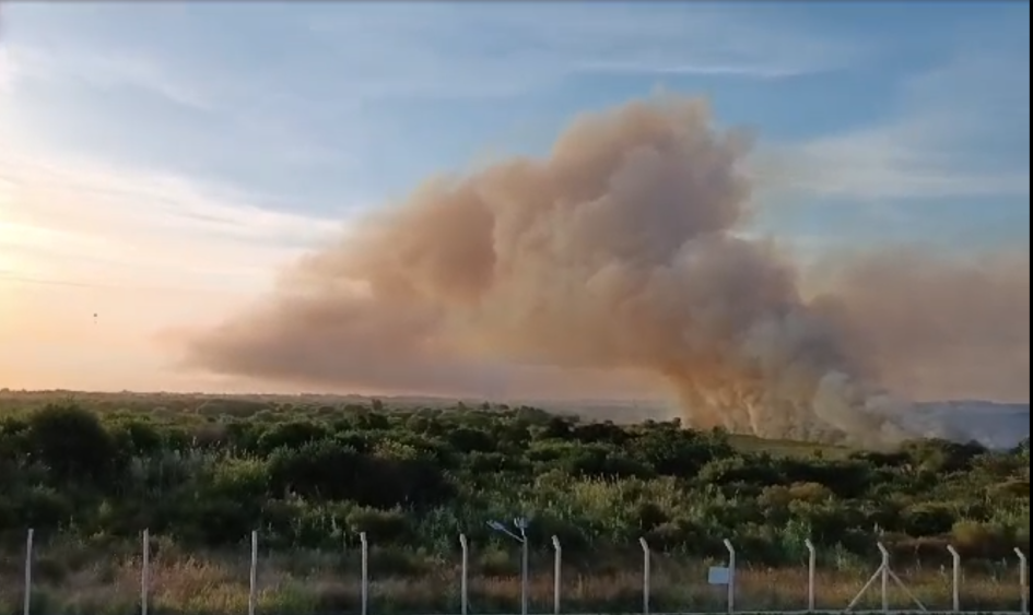 incendio visto desde lejos