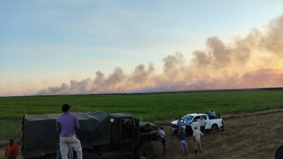 Incendio de campo en pueblo de Artigas. Incendio de campo en pueblo de Artigas.