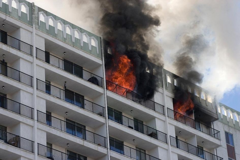 incendio en apartamento en edifico