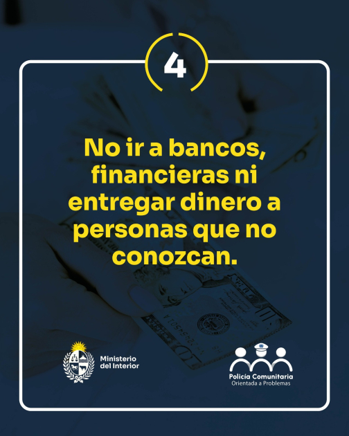 Recoendaciones por estafas no ir a bancos a entregar dinero a desconocidos