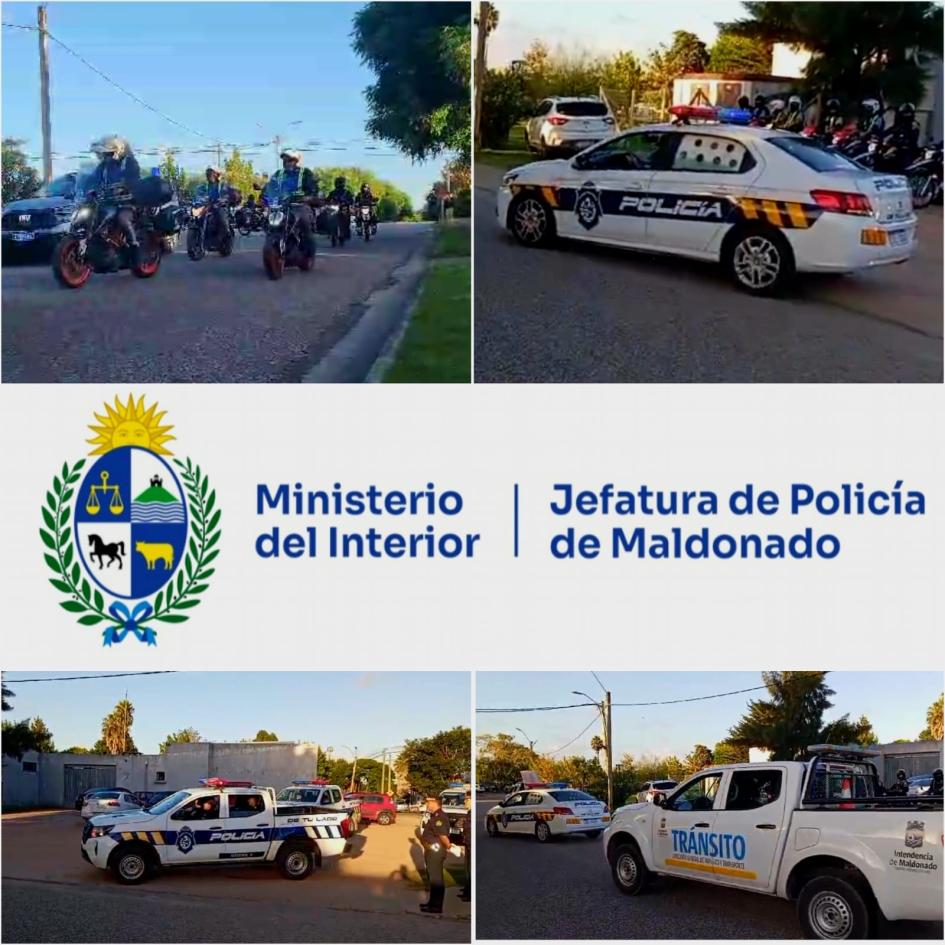 Operativo Saturación en Maldonado moviles policiales durante operativo