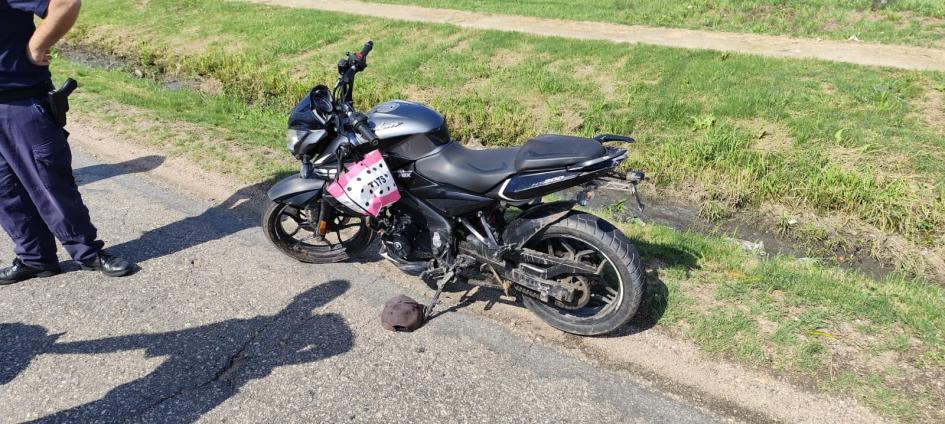 moto en la que se trasladaba el detenido 